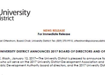 University District announces new directors and 2017 officers