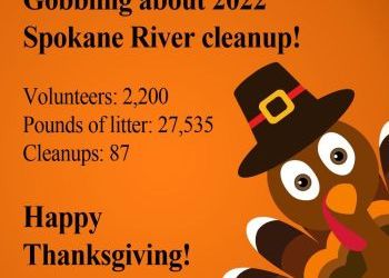 Kudos to Spokane River Cleanup - they gobble up 27,535 lbs of trash and litter in 2022