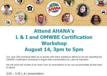 Attend AHANA's OMWBE Certification Workshop  - Aug 14