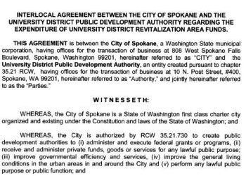 City of Spokane Interlocal Agreement - UDPDA - OPR 2015-1056