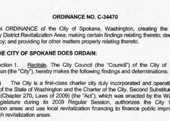 City of Spokane Ordinance No C-34470 creating the University District Revitalization Area (UDRA)