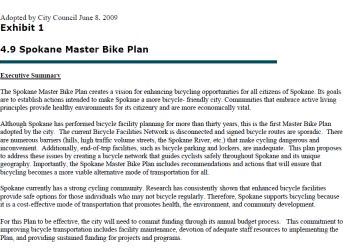 Spokane Master Bike Plan - adopted June 2009