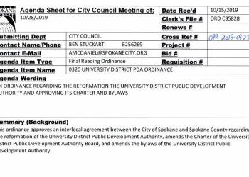 Ordinance C35828 UDPDA Restructuring - Including Amended Bylaws and Charter