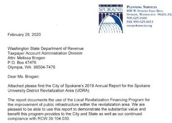 City of Spokane 2019 Annual Report on UDRA